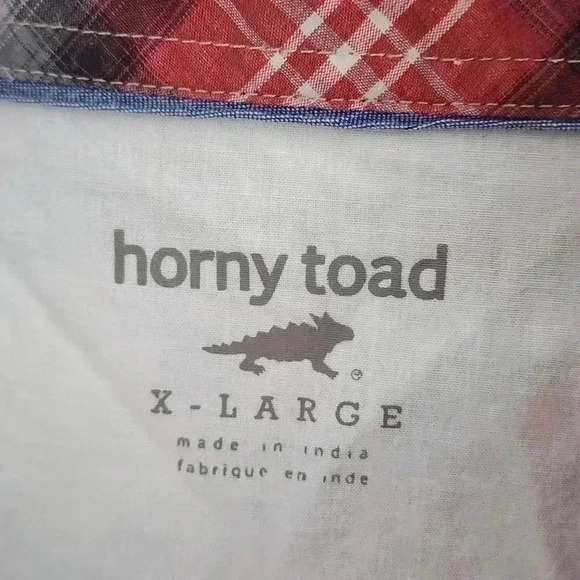 Horny Toad Red Plaid Button Down Short Sleeve Men's Shirt XL - Picture 5 of 7